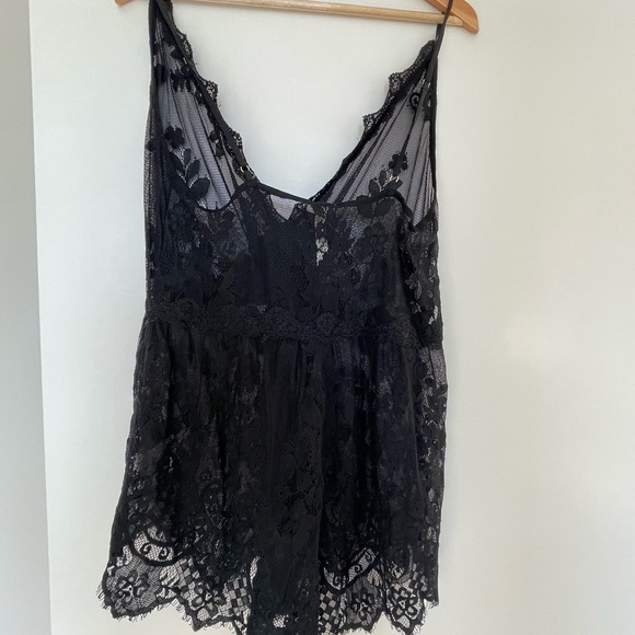 Free People Intimates Black Lace Romper Size Large - Picture 2 of 4